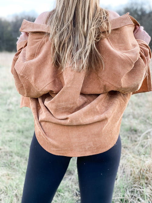 Corduroy Boyfriend Pocket Shirt