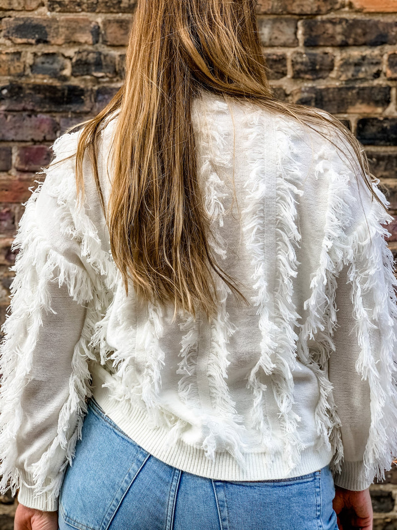 Feather Fringe Sweater