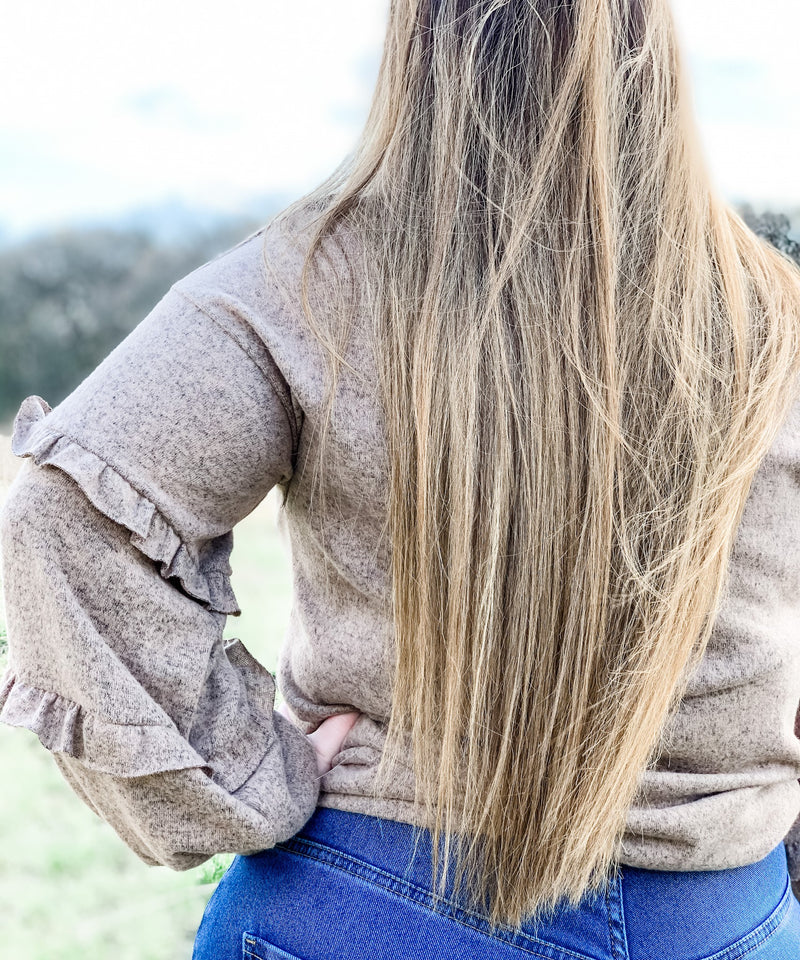 Ruffle Sleeve Sweater