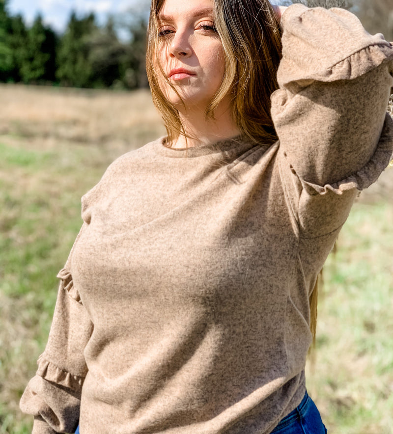 Ruffle Sleeve Sweater